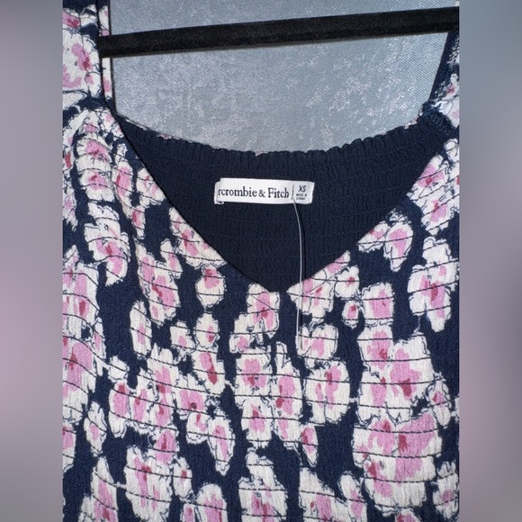 Abercrombie & Fitch Navy and Pink Floral Dress NWOT | Size XS - Picture 5 of 7